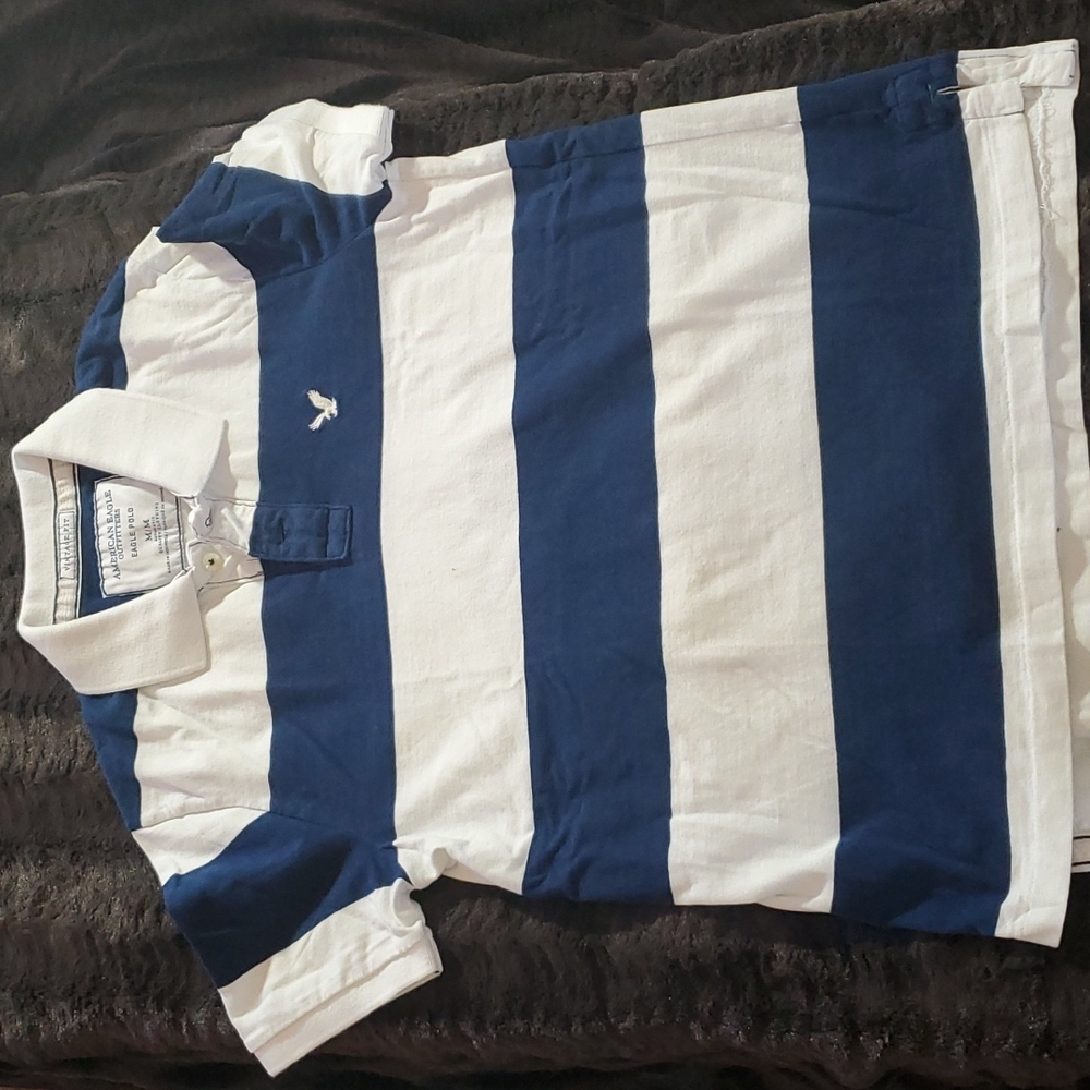 Mens American eagle striped polo M